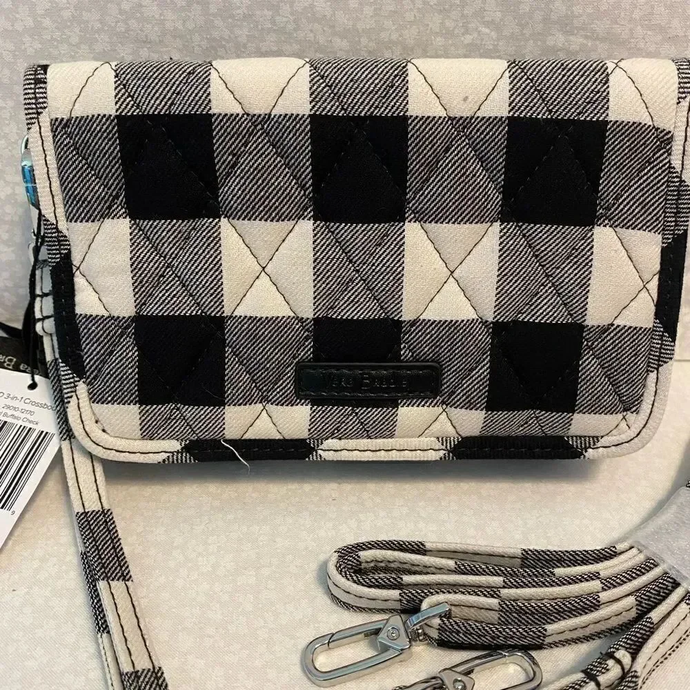 Vera Bradley 3-in-1 Crossbody in Pearl Buffalo Check